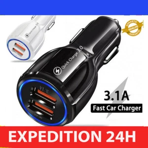 Chargeur allume cigare rapide double USB 3.0 universel Chargeur voiture - Photo 1 sur 6