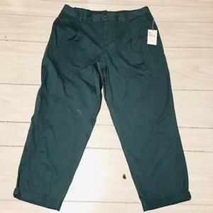 A New Day Women's Size XL High Rise Tapered Leg Dress Pants Cotton Blue - Picture 1 of 9