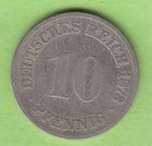 Kaiserreich 10 Pfennig 1873 F seltener Jahrgang nswleipzig