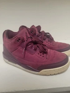 Nike Air Jordan 3 Retro Bordeaux Women's Basketball Shoes Size 6.5 Red NICE  - Picture 1 of 14