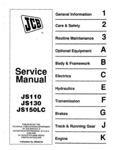 JCB Js110_Js130Js150lc_Tracked_Excavator_Service Workshop Manual Delivered Today - Picture 1 of 4