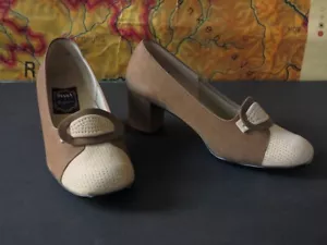DIANA Pumps Damenschuhe braun beige 60er True VINTAGE 60s high heels 4,5 NOS - Bild 1 von 11