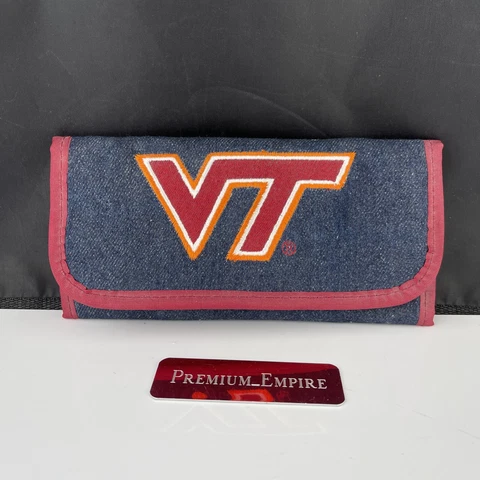 Virginia Tech SPIRIT READY Tri-fold Denim Clutch Wallet Football Wallet Cover