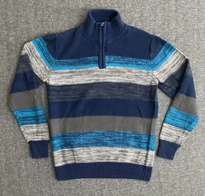 The Slope Junior Long Sleeves Pullover Sweater Striped 1/4 Zip Size XL-(18-20) - Picture 1 of 7