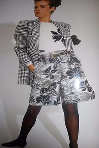 ESCADA Vintage Bermuda Shorts 6 Jungle Safari Cotton Brown Beige Black Hapachico - Picture 1 of 7