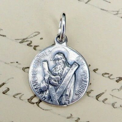 St Andrew Cross Medal - Sterling Silver Antique Replica - Image 1 of 3