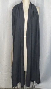 WOMEN’S SCARVES- WIDE KNIT WITH ROLLED EDGES GREY - Picture 1 of 4