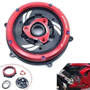 Cubierta de embrague transparente Racing y retenedor de resorte para Ducati Panigale V2 1199 1299 959 - Imagen 1 de 15