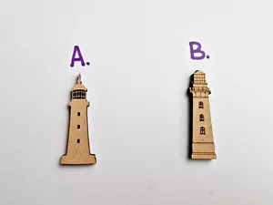 Lighthouse Shaped Laser cut MDF Craft Shapes Wooden Embellishment Decoration - Picture 1 of 3