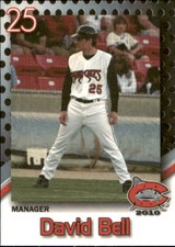 2010 Carolina Mudcats Team Issue #3 David Bell Manager Baseball Card Gus Buddy 