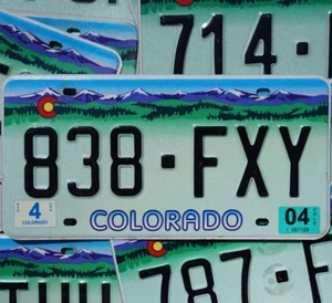 COLORADO LICENSE PLATES - PURPLE Mountains Graphic License Plate Tags Random # - Picture 1 of 4
