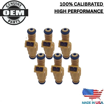 6x Inyectores de combustible Bosch OEM para Jeep Cherokee Wrangler 87-98 4,0 L 0280155710 Foto 1 de 4