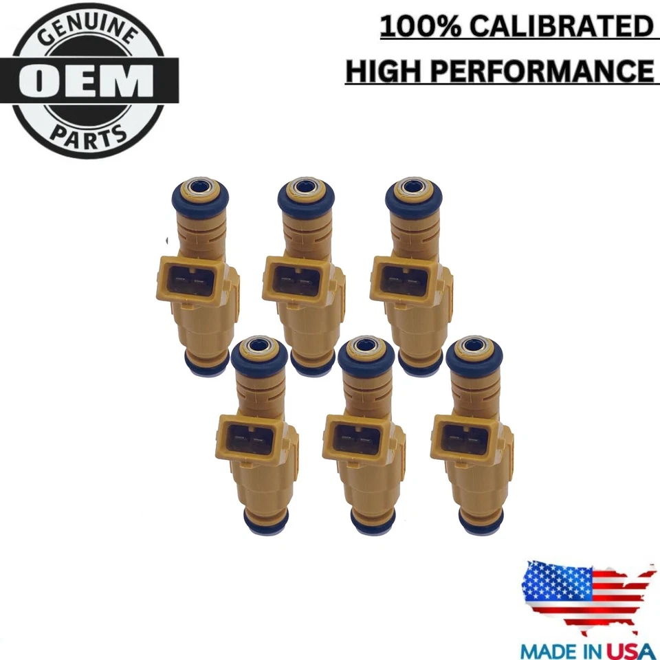 6x NUEVO OEM Bosch inyector de combustible compatible con 87-98 Jeep Cherokee Wrangler 4,0 L 0280155710 Foto 1 de 4