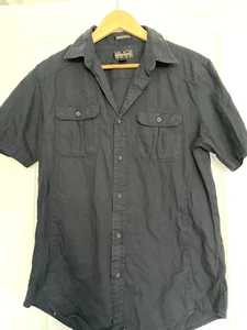 MENS HELIX ATHLECTIC FIT SHORT SLEEVE SHIRT NAVY SIZE MEDIUM - Picture 1 of 3