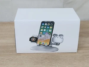 Aluminum 3 in 1 Dock Station Holder Stand ONLY Apple Watch Iphone Airpods - Picture 1 of 3