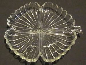 Heisey Crystolite Relish 4 Part Leaf - Picture 1 of 1