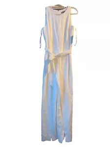 INC 10 NWT Leg Walkthrough Jumpsuit Corporate Career White $99 🧡 - Picture 1 of 13