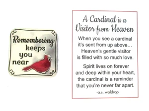 T3 Remembering keeps you near CARDINAL IS A VISITOR FROM HEAVEN pocket token - Picture 1 of 5
