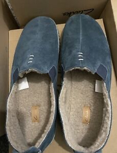 Clarks Home Style Men’s Dark Teal Suede Leather Slippers Uk Size 11 G EUR 46.