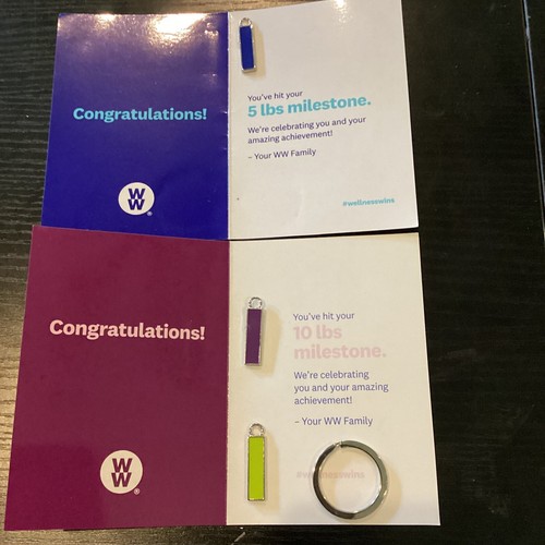 LOT OF 3 WW WEIGHT WATCHERS Charms w/Key Ring 5 Pd,10 Pound 15 Pound 2