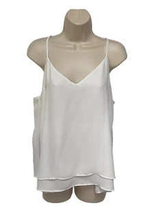 H&M Women's White Double Layered Strappy Top Blouse Size 10 - Picture 1 of 3