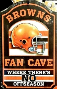 Cleveland Browns Fan Cave Wood Decor Sign - NFL - Picture 1 of 2