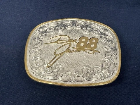 #88 Dale Jarrett - Silver & Gold - Belt Buckle for 1-1/2" Wide Belt - NASCAR Cover
