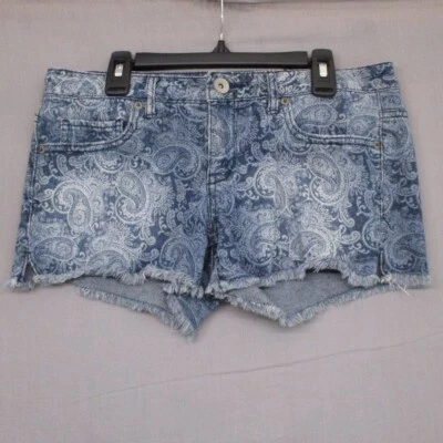 Aeropostale Jean Shorts Paisley Design Blue Women Size | 5/6 - Image 1 of 4