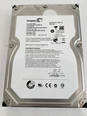 ST3750528AS SU, PN 9SL153-300, FW CC34, Seagate 750GB SATA 3.5 Hard Drive - Image 1 of 4