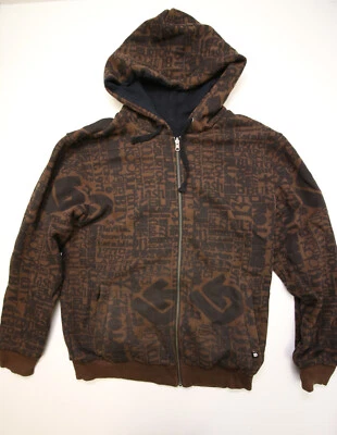 Moletom com capuz Burton reversível com zíper masculino S marrom estampa total preto Y2K - Imagem 1 de 4