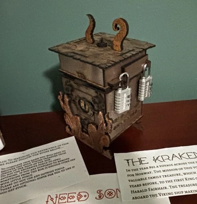 Lost Legends & Lore Wood Puzzle Box & Escape Room Game “The Kraken Box” - Image 1 of 4