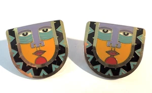 Vintage Ohrringe 80er Jahre Laurel Burch "Varuna" - Bild 1 von 2