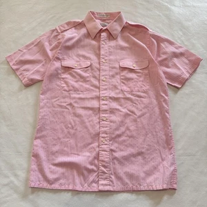Vintage Christian Dior Shirt Mens Medium Pink Epaulet Pocket Button Up Korea 80s - Picture 1 of 11