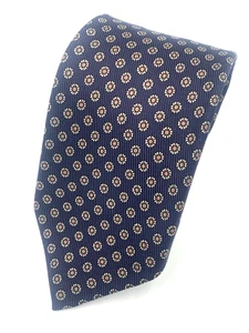 Robert Talbott Best of Class Men's 100% Silk Necktie Navy Blue Geometric 57.5"L - Picture 1 of 10
