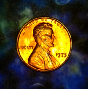 1973-P Lincoln Penny Spiked Hair DDR UNCIRCULATED RED #7301 - Picture 1 of 8