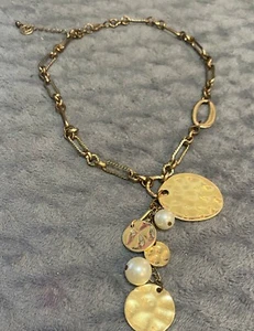 Mode Schmuck Halskette - Gold mit Perle Anhänger - Bild 1 von 1