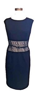 Nuevo Vestido Calvin Klein Negro Encaje Cinturón Formal Sin Mangas Clásico Talla 4 - Imagen 1 de 10