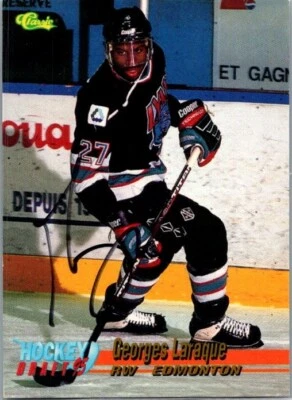 1995 -Georges Laraque- Classic Autograph/Signed/Auto Hockey Card #28 Oilers - Image 1 of 2