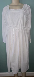 The 1 For U White Empire Drawstring Ribbon Waist Cotton Nightgown Size Small - Picture 1 of 5