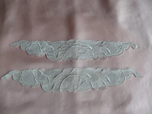 2 Seidenintarsien oder Applikationen für Dessous Blumendekor 28 x 5 cm - Bild 1 von 5