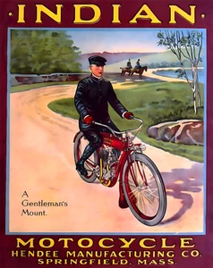 Indian Motorcycle Poster Gentleman’s Ride Retro Biker - 12X16/16X20/18X24/24X36 - Picture 1 of 11
