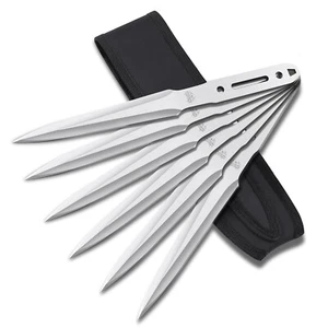 Throwing Spikes Set, 10.11" Length, 0.236" Thickness, Full Tang Stainless Ste... - Picture 1 of 6
