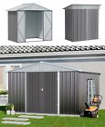 10x12FT 10 x 10FT 8x6FT Metal Garden Shed Grey Sheds Outdoor Storage Tools House