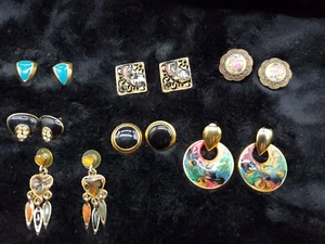 Romantic 7 Pairs Mixed VTG Earring Lot G12 - Picture 1 of 6