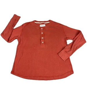 REI Henley Shirt Mens XL Orange Cotton Hemp Hiking Base Layer Camping Gorp Core - Picture 1 of 12