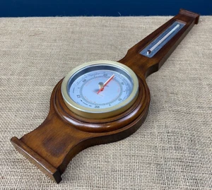 VINTAGE MITTE DES JAHRHUNDERTS HOLZ BANJO WANDMONTAGE STORMGUIDE BAROMETER THERMOMETER - Bild 1 von 7