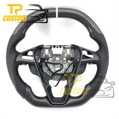 Volante de fibra de carbono real apto para Ford Mondeo Fusion EcoBoost 2013-2019 Foto 1 de 4