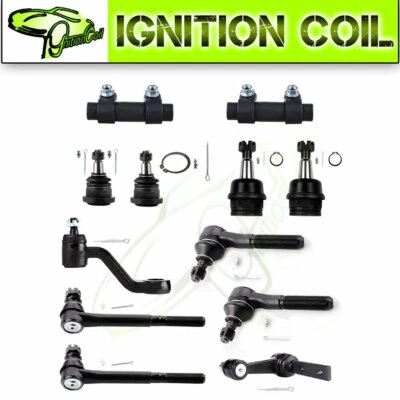 Para 94-99 Dodge Ram 1500 2x2 12 piezas rótulas superiores e inferiores varillas de amarre brazo Pitman Foto 1 de 4