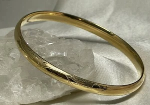 PULSERA BRAZALETE CON BISAGRAS DE ORO AMARILLO 14K DE COLECCIÓN - BELLAMENTE GRABADO 8,69 GMS - Imagen 1 de 6