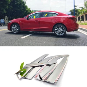Para Mazda 3 sedán 2014-2018 cromado ventana viseras de viento protector contra la lluvia deflectores de ventilación - Imagen 1 de 5
